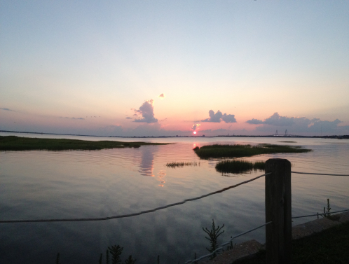 Enjoying the sunset over Charleston from the Pitt Street Bridge Enjoying the sunset over Charleston from the Pitt Street Bridge